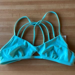 Hollister swim ocean blue bikini strappy top size Small